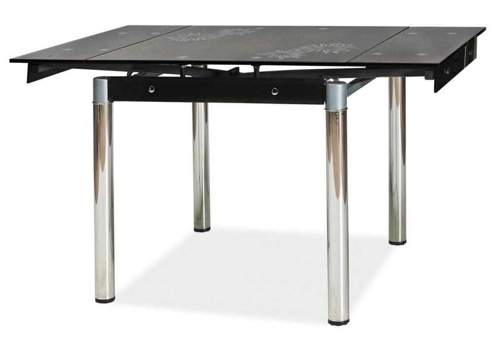 Veneti Rozkladací jedálenský stôl KLEMENT - 80x80, čierny / chróm